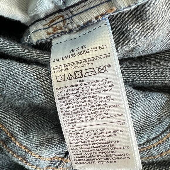 Gap Straight Fit Low Rise Jeans Men's 29x32 Dark Wash Cotton - Picture 6 of 7